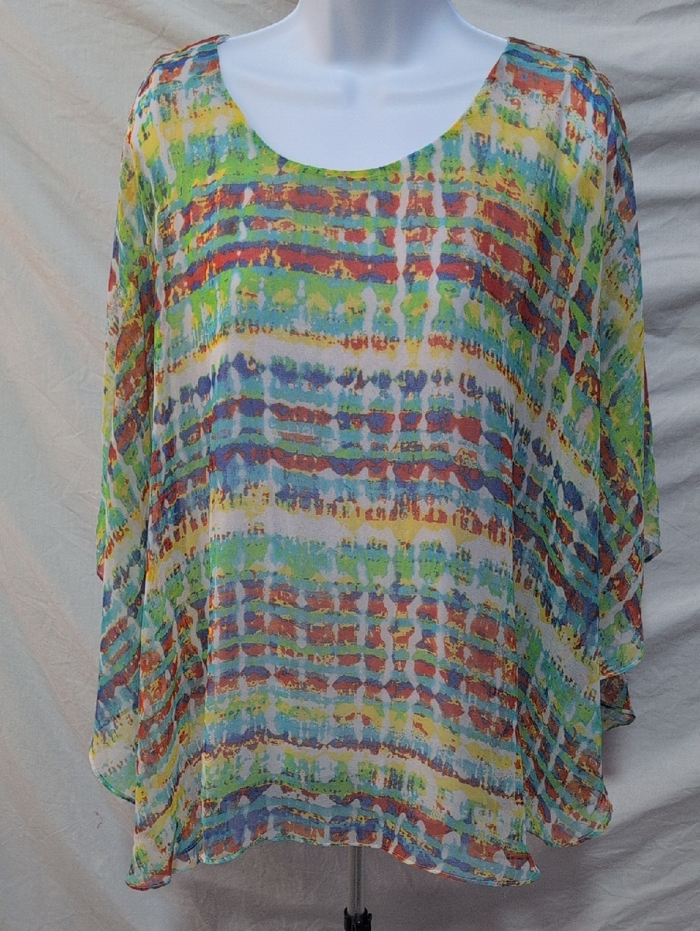 Lightweight Multi-Color Printed Blouse - Women's Top